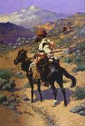 Frederick Remington Indian Trapper oil painting
